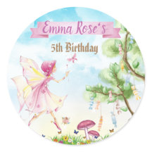 Etiquetas de festa de aniversário mágica para fada