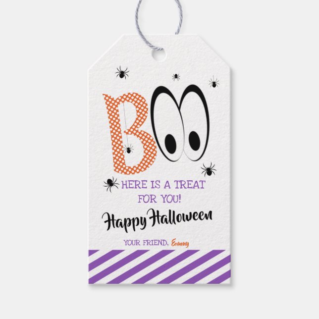 Etiquetas de festa do Boo Halloween (Frente)