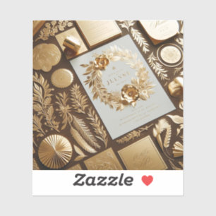 Etiquetas de folha de ouro para artigos de casamen