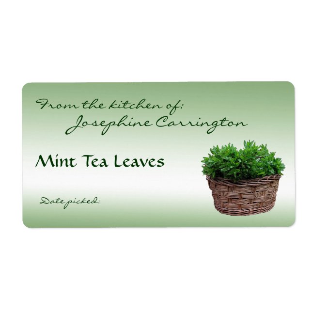 Etiquetas de Folhas de Mint Tea (Frente)