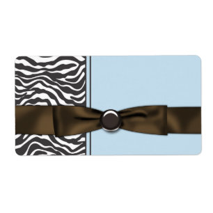 Etiquetas de Garrafa de Água Azul Bebê Zebra Marro
