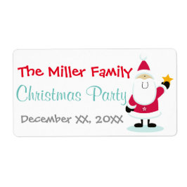 Etiquetas de Garrafa de Água Feriada de Natal do P