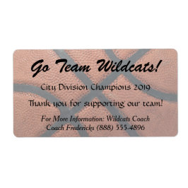 Etiquetas de Garrafa para Fundraiser de Basquete