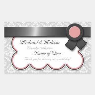 Etiquetas De Garrafas De Vinho De Casamento tema d