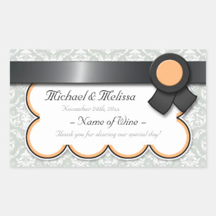 Etiquetas De Garrafas De Vinho De Laranja E Cinza