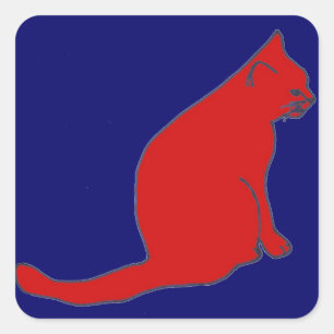 Etiquetas de Gatinho vermelho