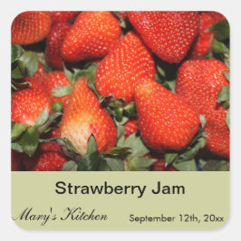 Etiquetas de geleia de morango feitas em casa