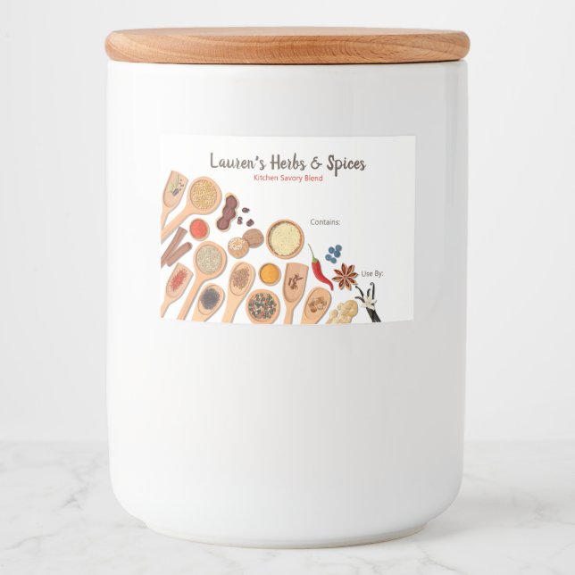 Etiquetas de Herbs e Especiais Personalizáveis (Frente)