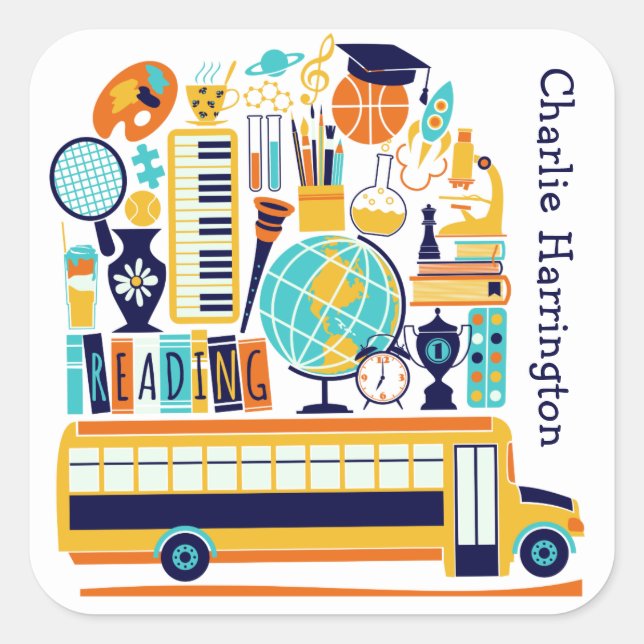 Etiquetas de Ilustração Escolar (Frente)