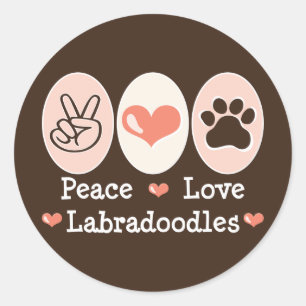 Etiquetas de Labradoodles do amor da paz