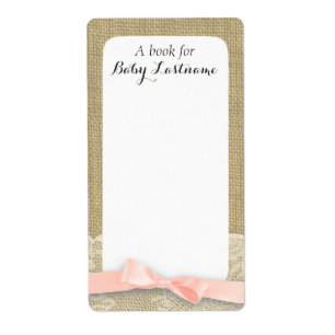 Etiquetas de Lace e Burlap Baby Book
