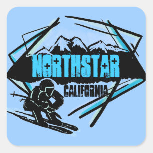 Etiquetas de logotipo azul de ski da Northstar Cal