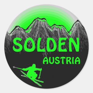 Etiquetas de logotipo de arte verde da Áustria Sol