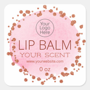 Etiquetas De Logotipo De Lip Balm De Pontos Dourad
