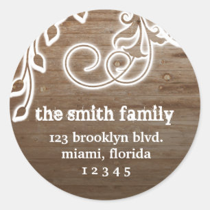 Etiquetas de madeira da etiqueta de endereço do