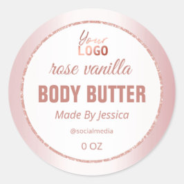 Etiquetas de Manteiga Branca Dourada com Rosa prof