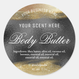 Etiquetas de Manteiga do Corpo Pretas com Tinta Do