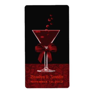 Etiquetas de Mini Vinho Vermelho e Preto Gótico