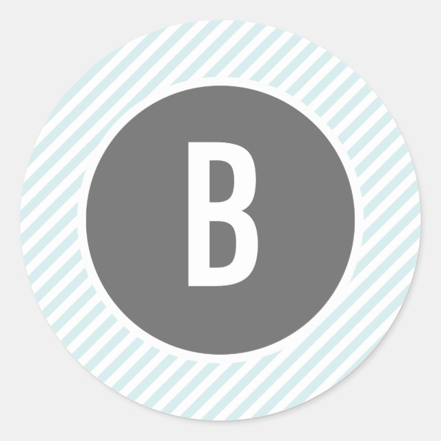 Etiquetas de monograma azuis (Frente)