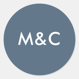 Etiquetas de monograma azul escuro