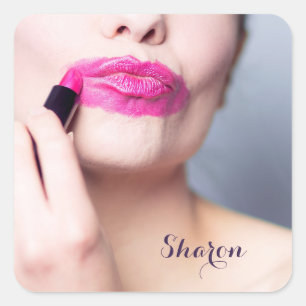 Etiquetas de monograma personalizadas Lipstick nã