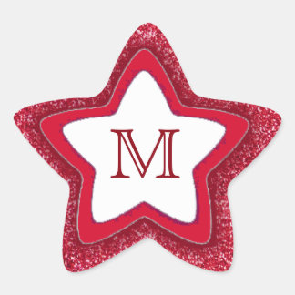 Etiquetas de monograma personalizáveis com estrela