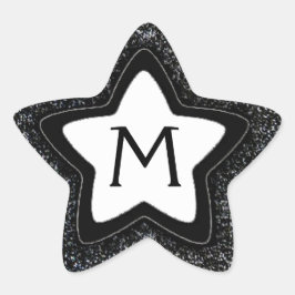 Etiquetas de monograma personalizáveis com estrela