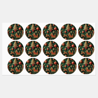 Etiquetas de Natal Barrocas Elegantes