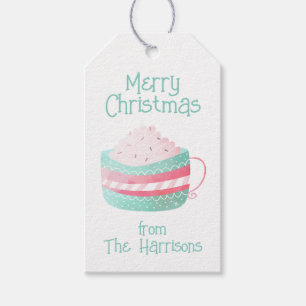 Etiquetas de Natal de Chocolate Quente Aquecido