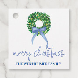 Etiquetas de Natal de Feriado Azul