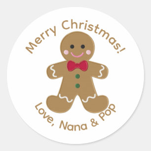 Etiquetas de Natal de Homem de Biscoito Personaliz