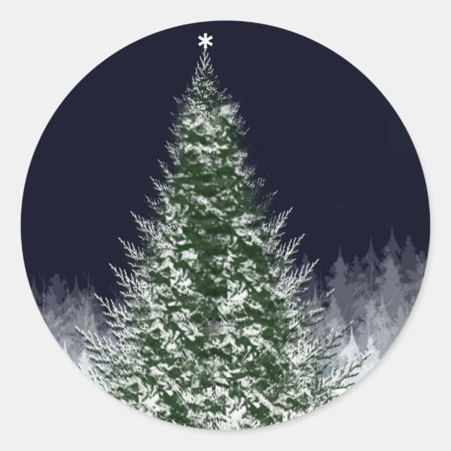 Etiquetas de Natal de Inverno Pacíficas (Frente)