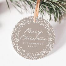 Etiquetas de Natal do Elegante Snowflake Wreath Mo