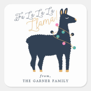 Etiquetas de Natal Fa La La Llama