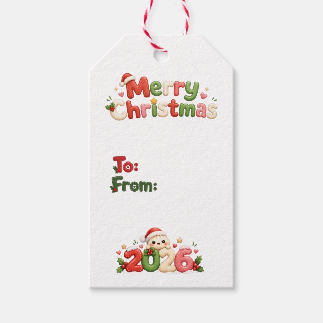 Etiquetas de Natal Kawaii (Frente)