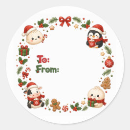 Etiquetas de Natal Kawaii