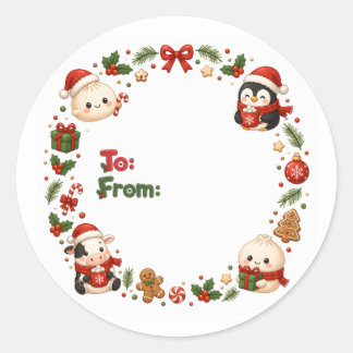 Etiquetas de Natal Kawaii