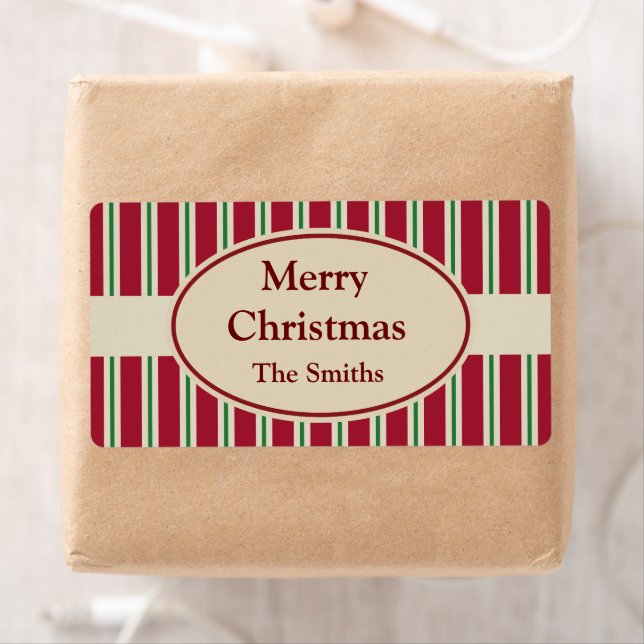 Etiquetas de Natal Listradas Personalizadas (Insitu)