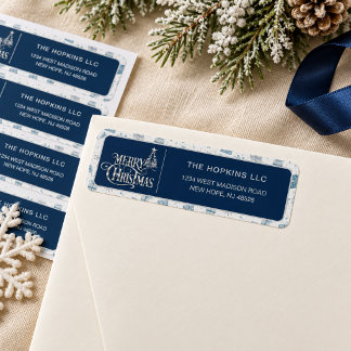 Etiquetas de Natal para devolução com Azul-Marinho