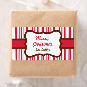 Etiquetas de Natal Personalizadas de Hortelã-Pimen