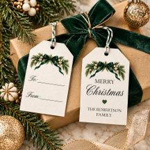 Etiquetas de Natal Personalizadas Elegantes Evergr
