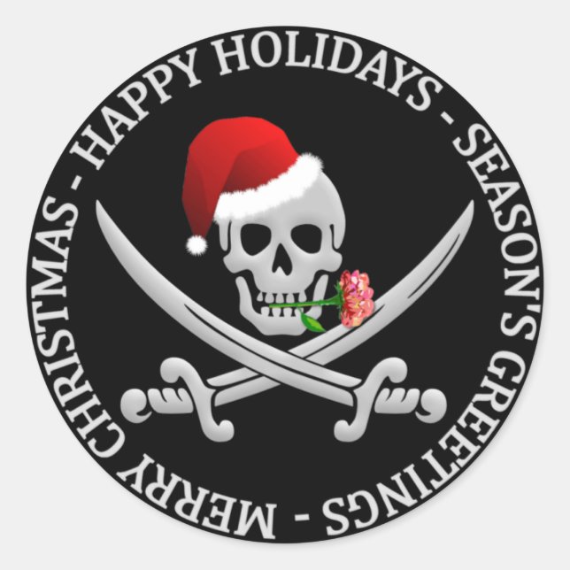 Etiquetas de Natal piratas (Frente)