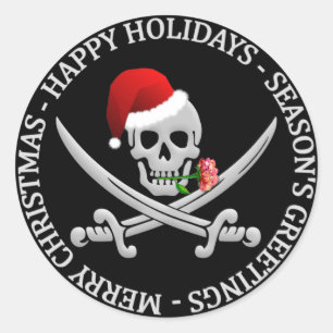 Etiquetas de Natal piratas