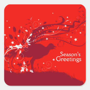 Etiquetas de natal quadrado de Lyrebird