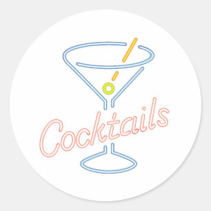 Etiquetas de néon do sinal dos cocktail