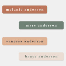 Etiquetas de nome à prova d'água coloridas de boho