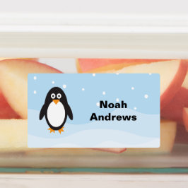Etiquetas de Nome à prova d'água do pinguim para a