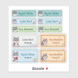 Etiquetas de Nome Chibi Husky