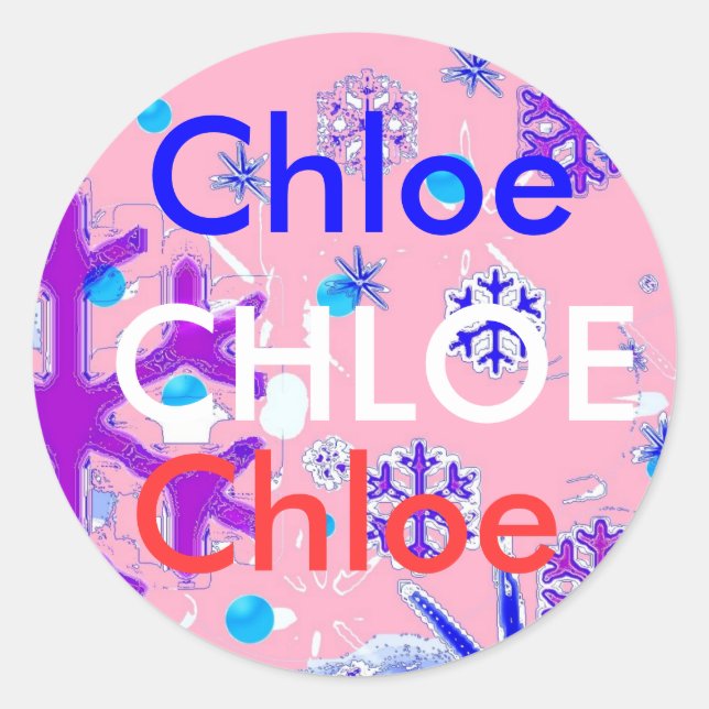 Etiquetas de nome Chloe (Frente)