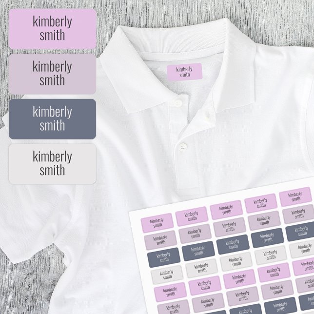 Etiquetas de Nome da Escola Boho Girl (Cute pink boho name labels for school uniforms, jackets, gym clothes, and more!)